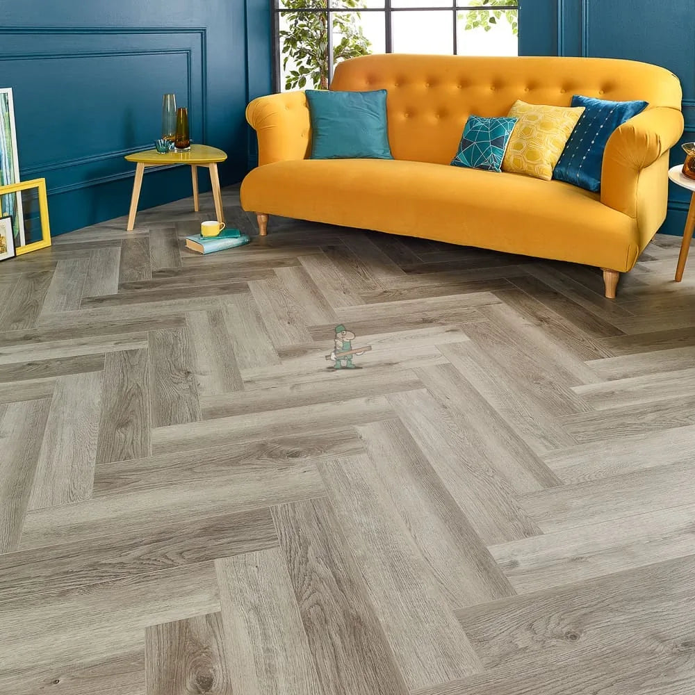 Feather Grey Oak Herringbone Click LVT – image 2