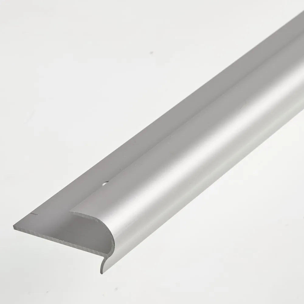14mm Thick Aluminium Stair Nosing 2.7m – fitted on a staircase