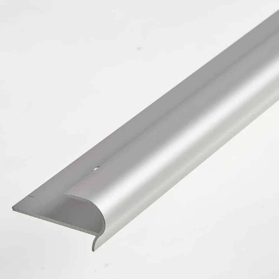 14mm Thick Aluminium Stair Nosing 2.7m – fitted on a staircase