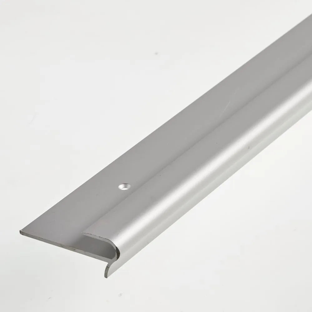 8mm Thick Aluminium Stair Nosing 2.7m – fitted on a staircase