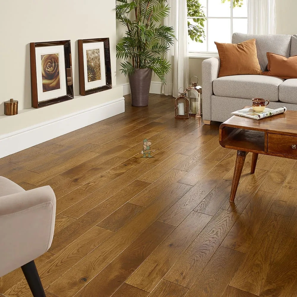 Golden Wheat Oak 125mm Engineered Plank, 18/5mm – room setting