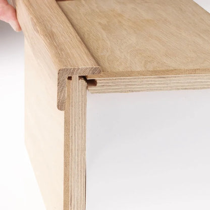 8mm Thick Real Wood Solid Oak Stair Lipping 2.7m – fitted on a staircase