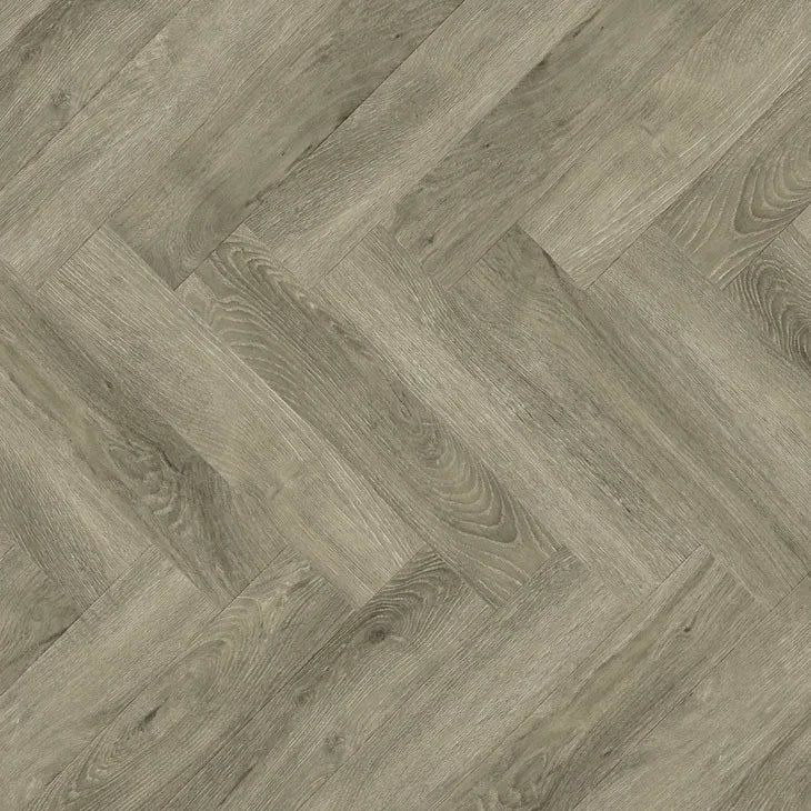 Vintage Haze Oak Herringbone Click LVT – image 1
