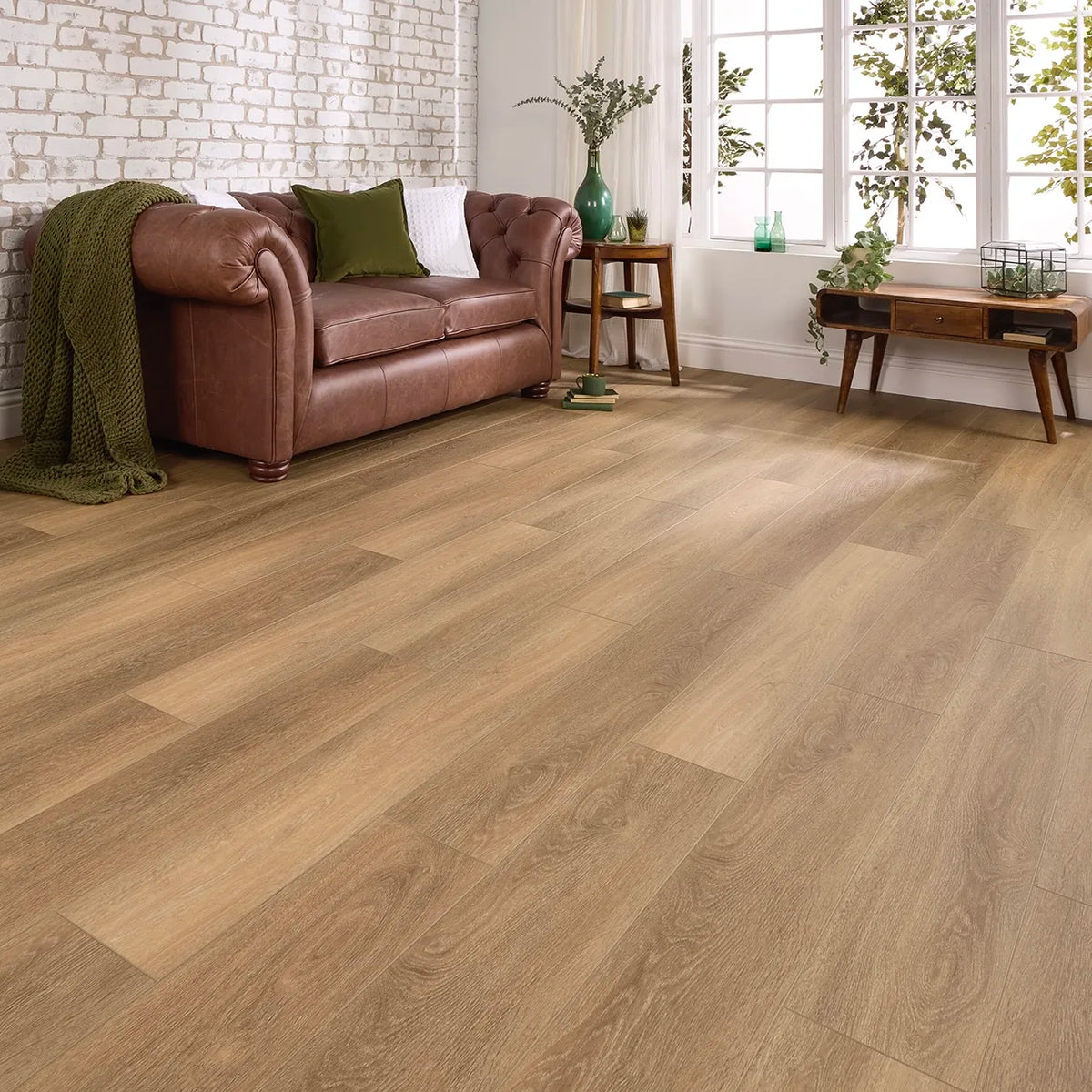 Cordoba Oak Glue Down LVT – laid in a living room