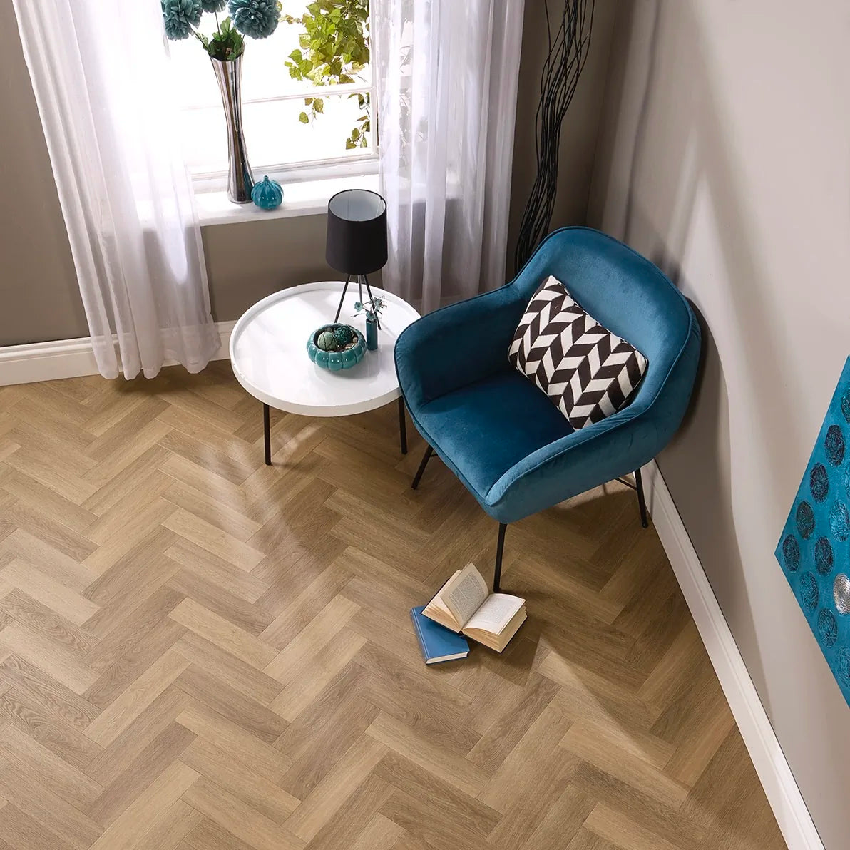 Cordoba Oak Herringbone Glue Down LVT – image 3