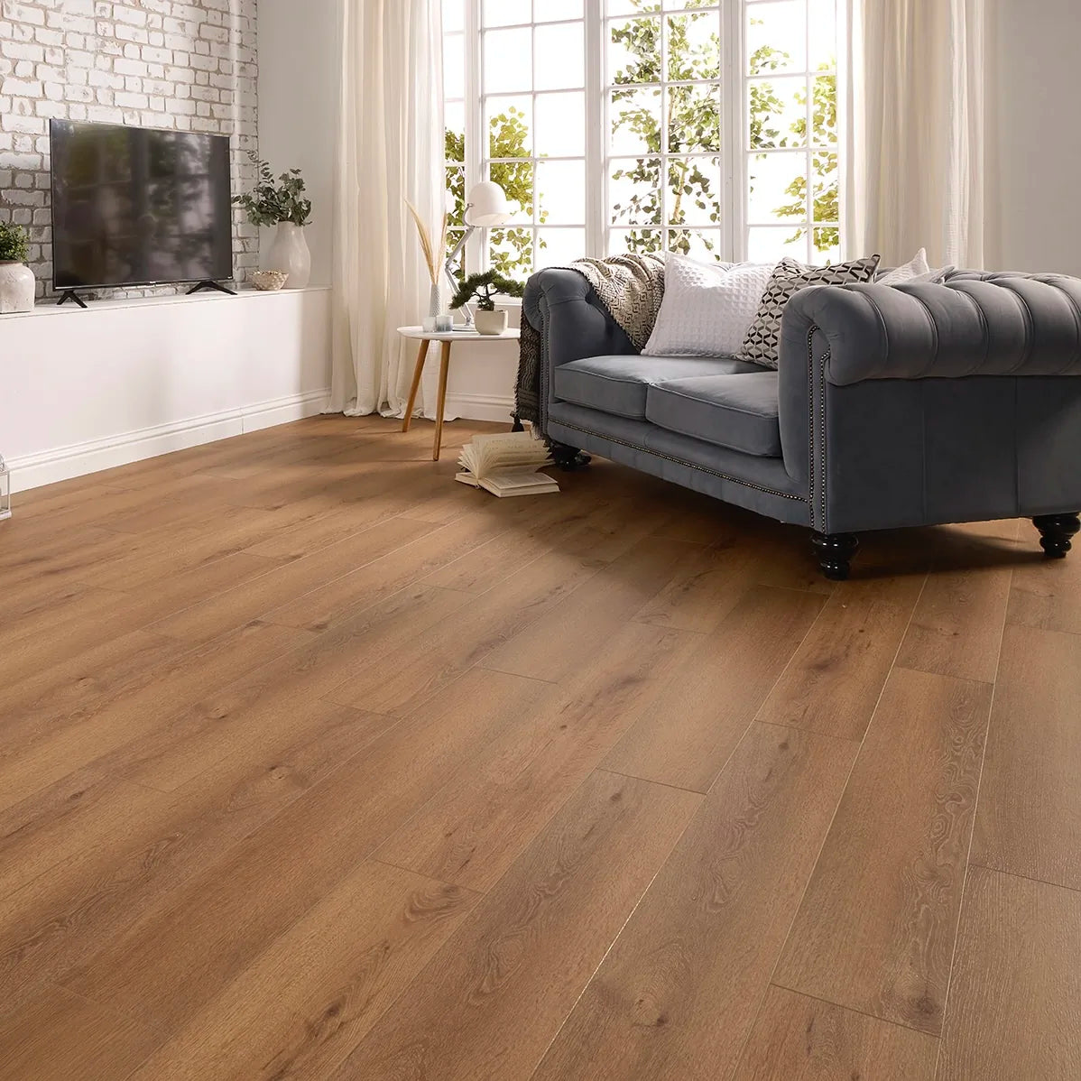 Granada Oak Glue Down LVT – laid in a living room