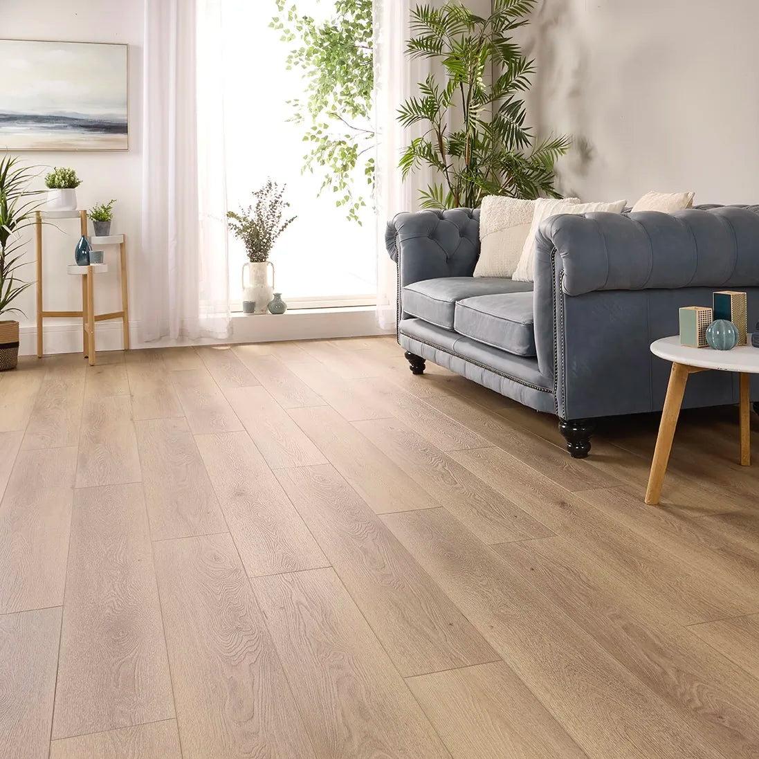 Marbella Oak Glue Down LVT – laid in a living room