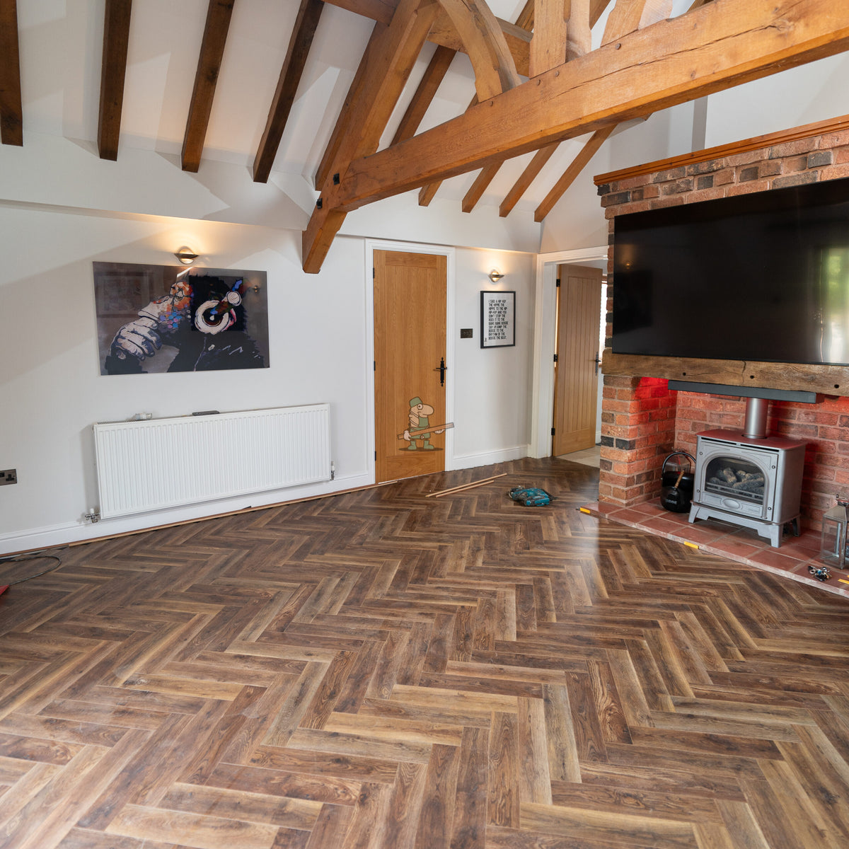 Terrain Oak Herringbone 12mm Laminate – room setting