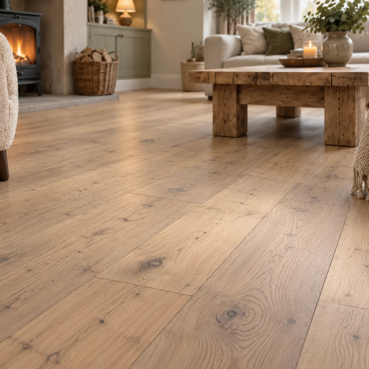 Oatfield Oak 190mm Engineered Plank – close-up of the surface
