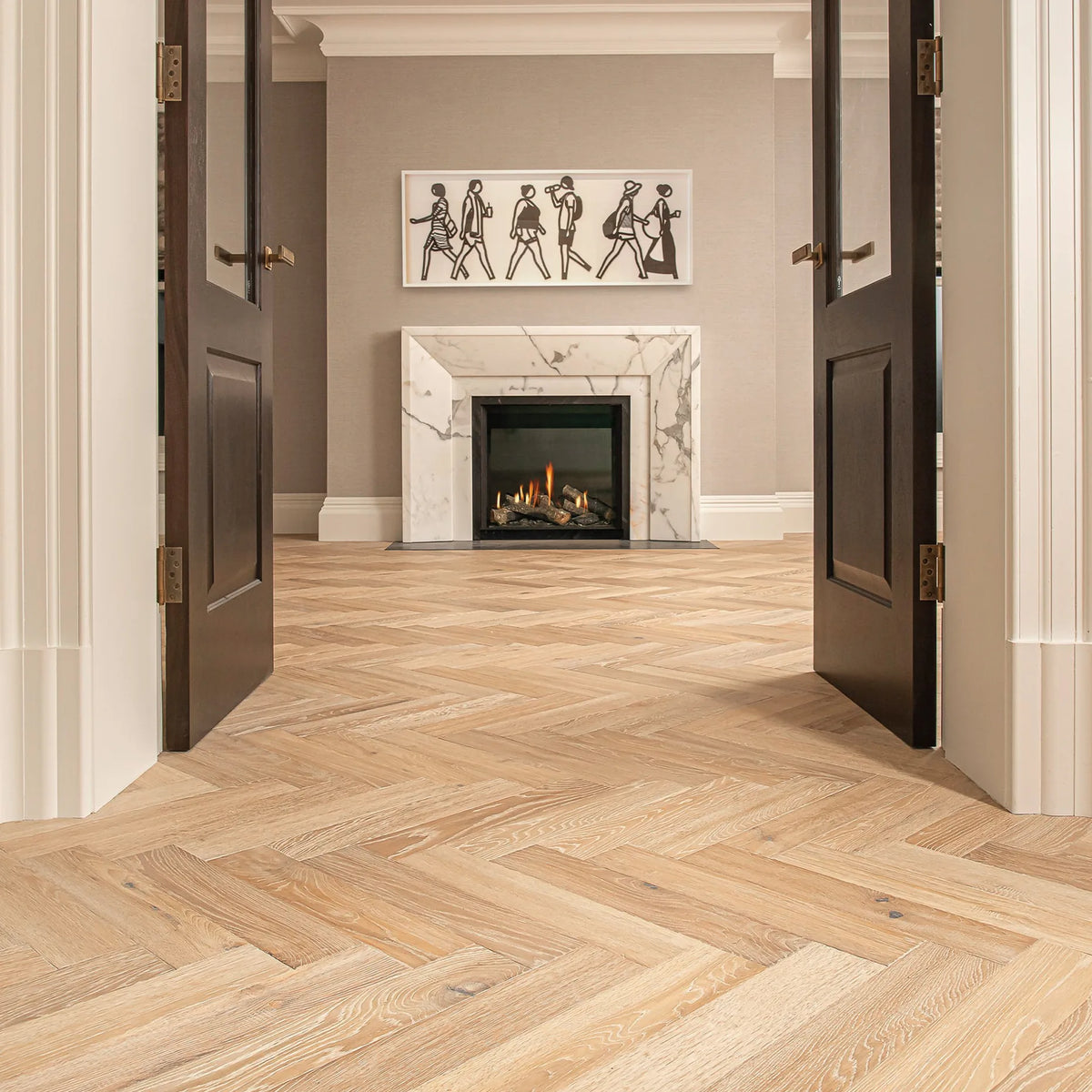 Chalked Oak 80mm Engineered Herringbone – image 1