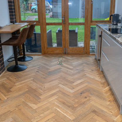 Worn Antique Oak 70mm Engineered Herringbone – image 11