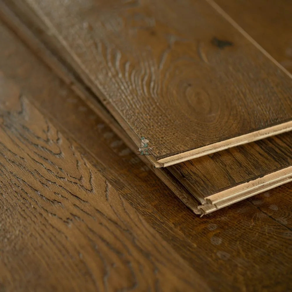 Antique Brown Oak Distressed 190mm Engineered Plank – image 7