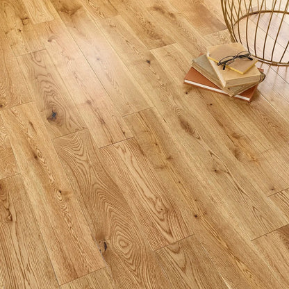 Natural Lacquered Oak 125mm Solid Plank – room setting