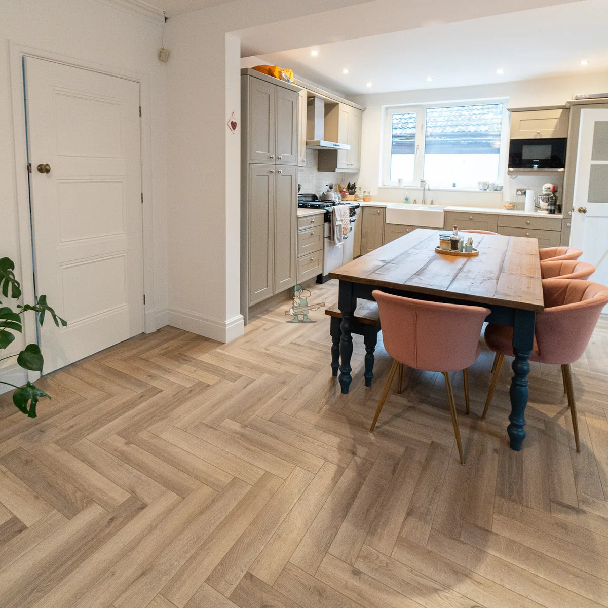 Grey Beige Oak Herringbone 12mm Laminate – image 12