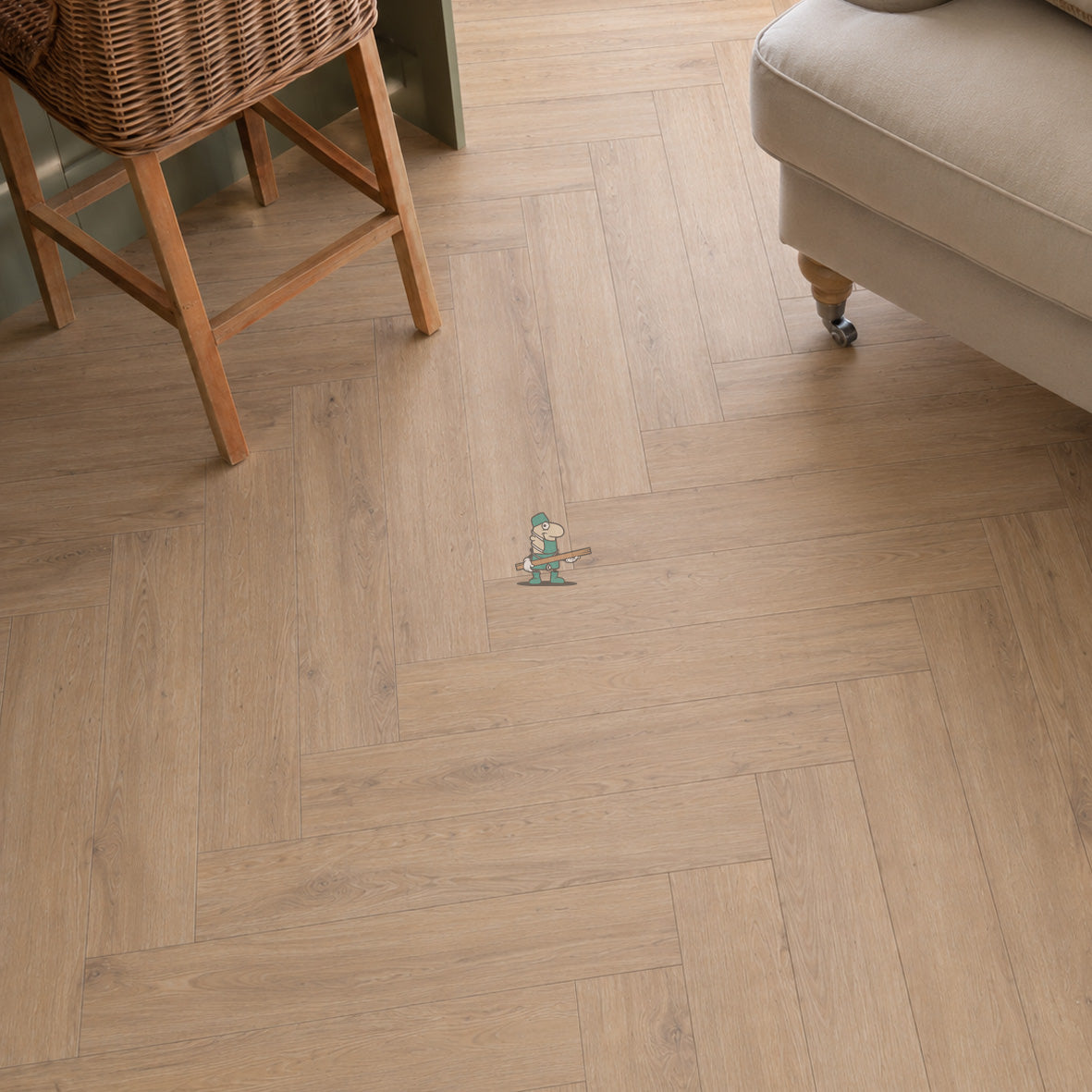 Light Brown Oak Herringbone 12mm Laminate – image 7
