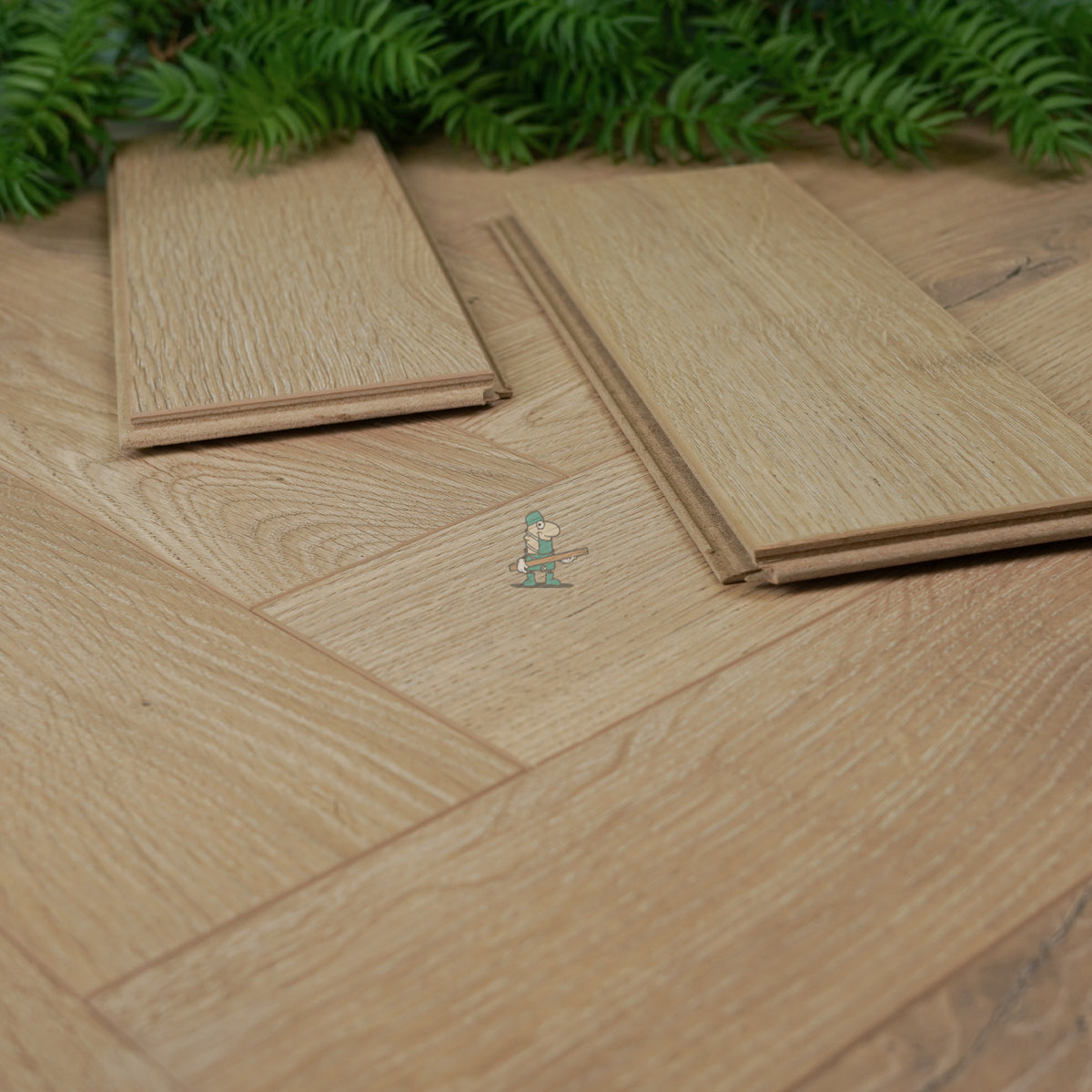 Light Brown Oak Herringbone 12mm Laminate – image 2