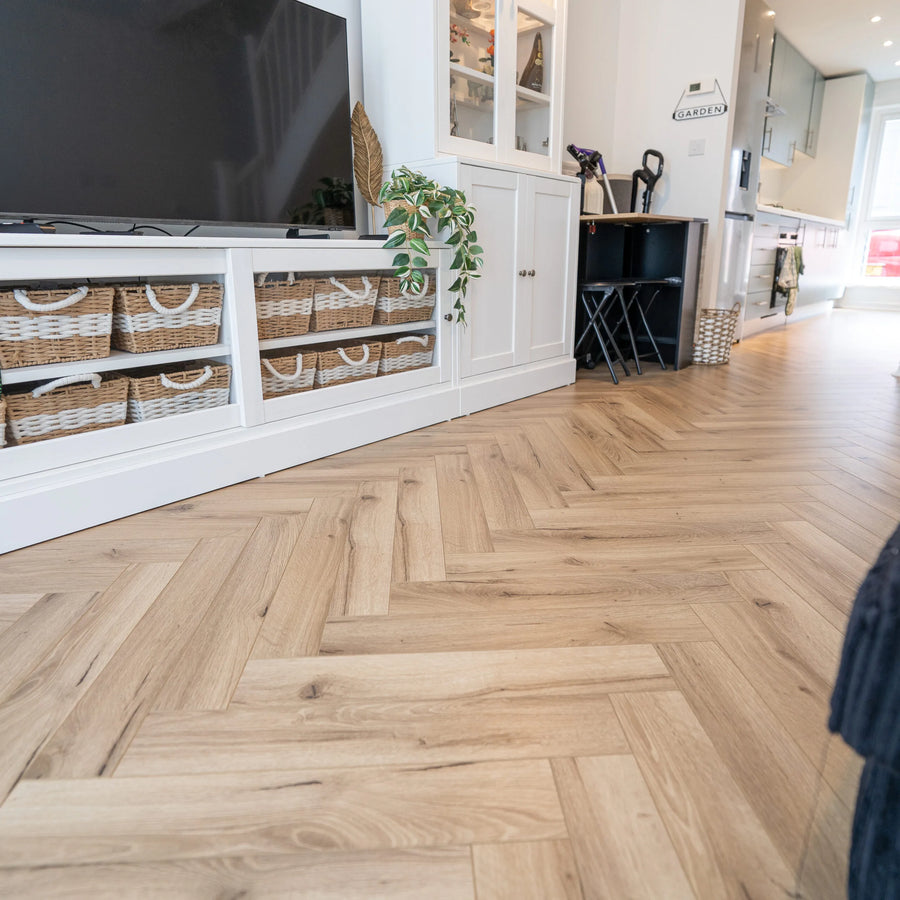 Haze Oak Herringbone 12mm Laminate – image 1