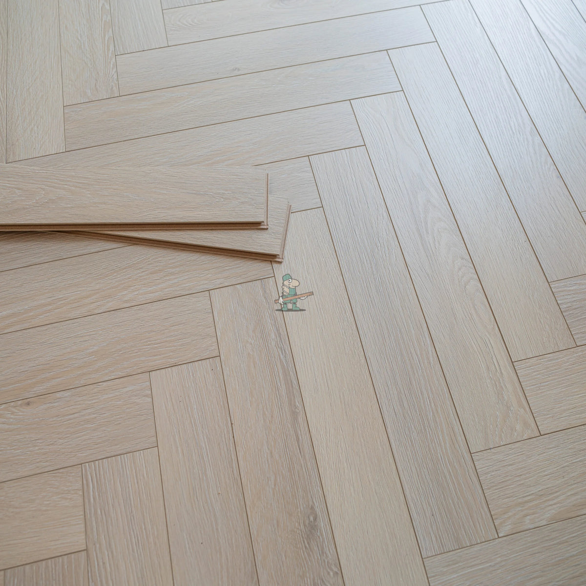 Savannah Oak Herringbone 12mm Laminate – close-up of the surface
