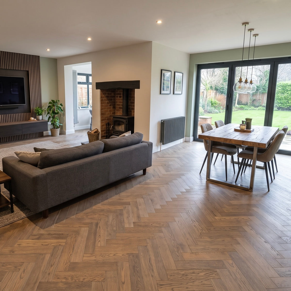 Frozen Oak 80mm Engineered Herringbone