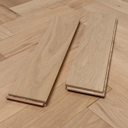 Unfinished Oak 90mm Engineered Herringbone, 18/4mm – image 4
