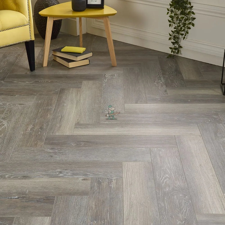 Lakeside Oak Herringbone Click LVT – close-up of the surface