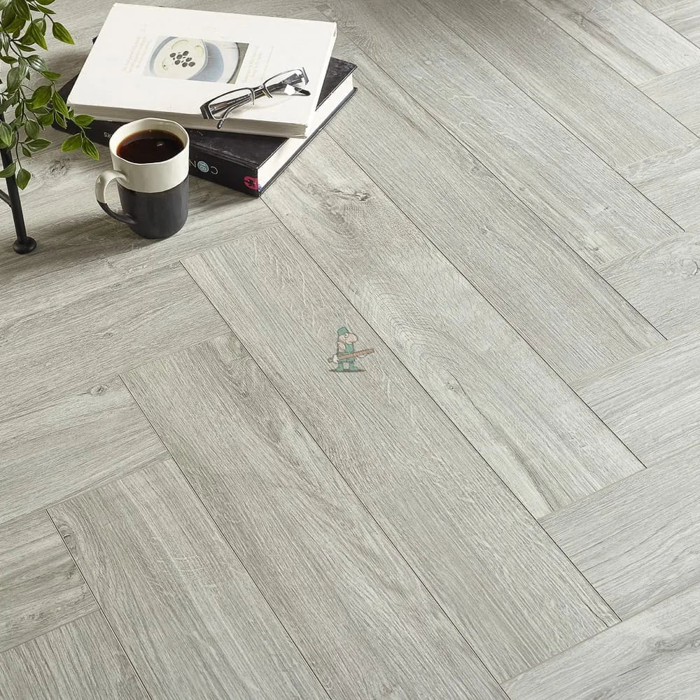 Arctic Oak Herringbone Click LVT – image 1