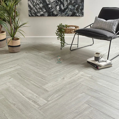 Arctic Oak Herringbone Click LVT – image 2