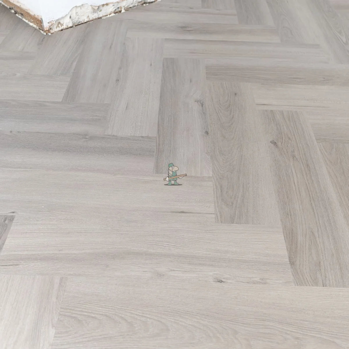 Imperial Grey Oak Herringbone Click LVT – close-up of the surface (4)