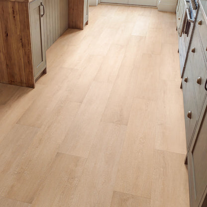 Cashmere Oak Glue Down LVT – laid in a kitchen (2)