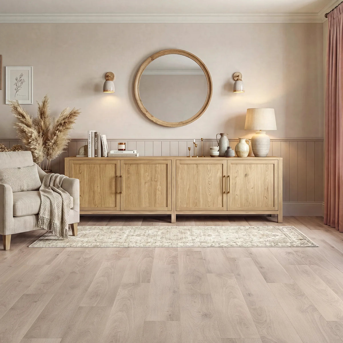Mystic Oak Glue Down LVT – laid in a living room
