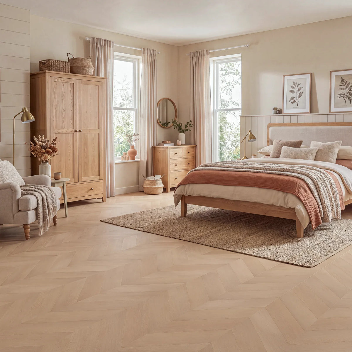 Spring Oak Chevron Glue Down LVT – image 1
