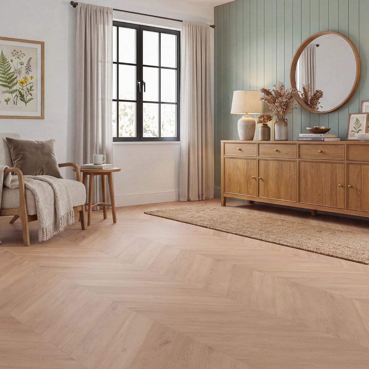 Summer Oak Chevron Glue Down LVT – image 1