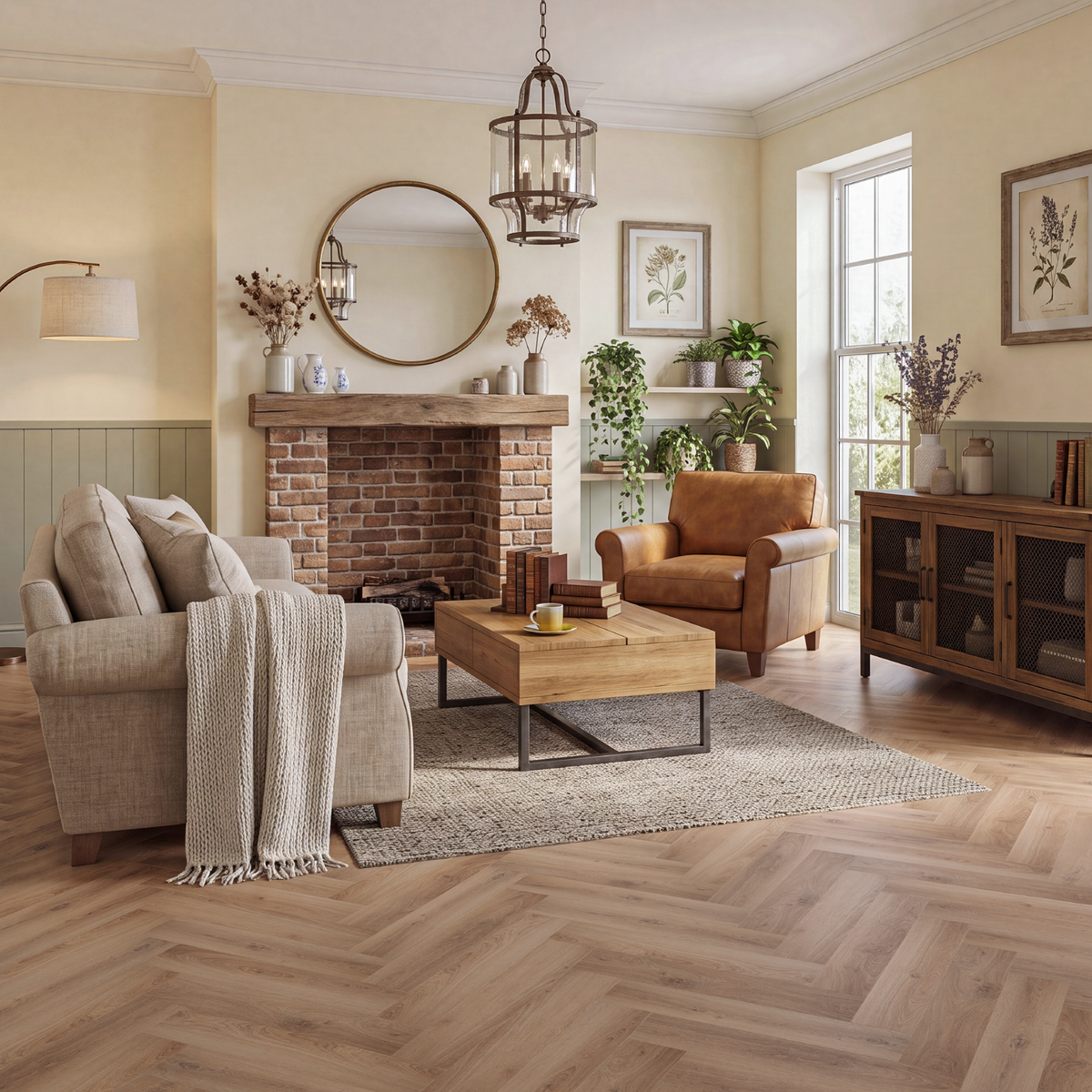 Bronde Oak Herringbone Glue Down LVT – image 1