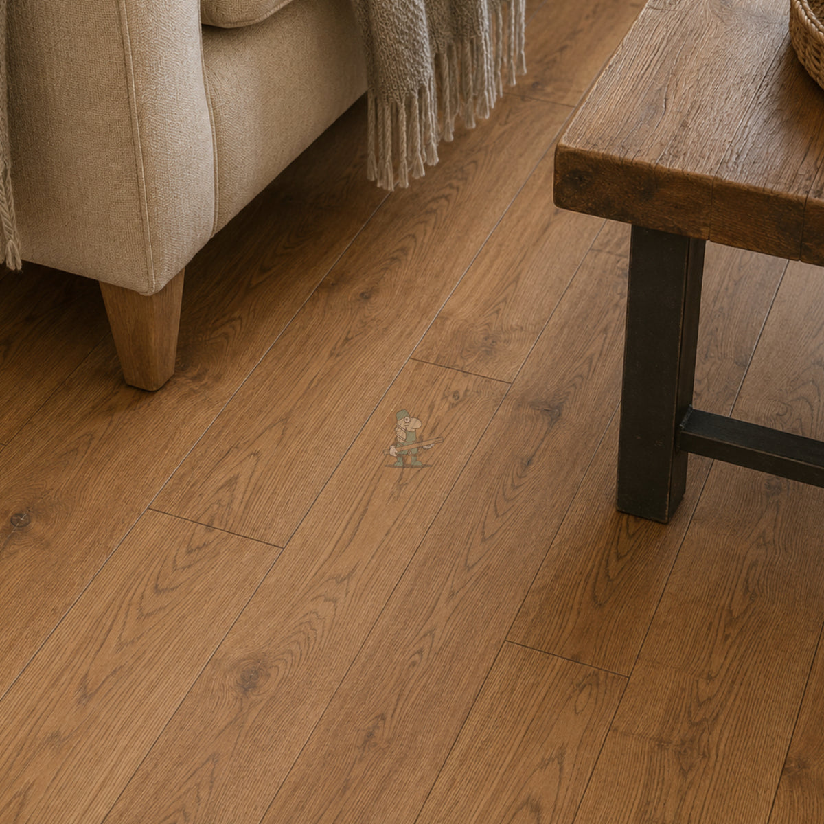Golden Oak Oiled Hand Scraped 125mm Solid Plank – image 2