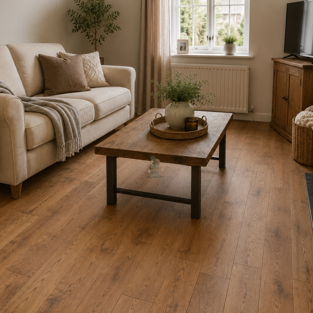 Golden Oak Oiled Hand Scraped 125mm Solid Plank – image 3