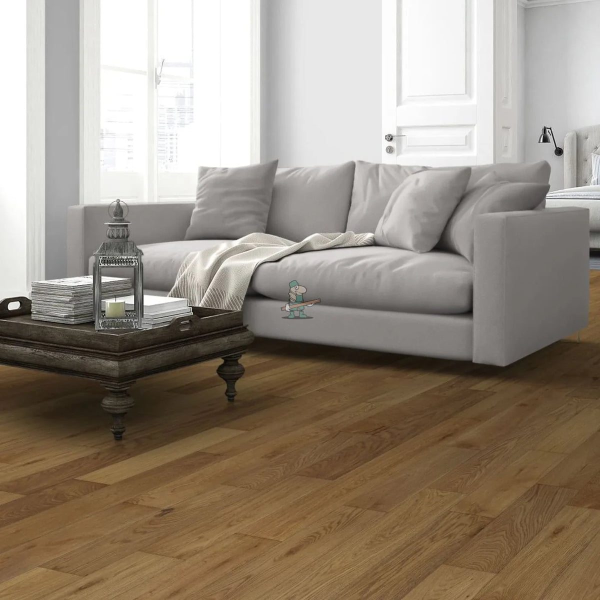 Weathered Smoked Oak 150mm Engineered Plank – close-up of the surface (4)