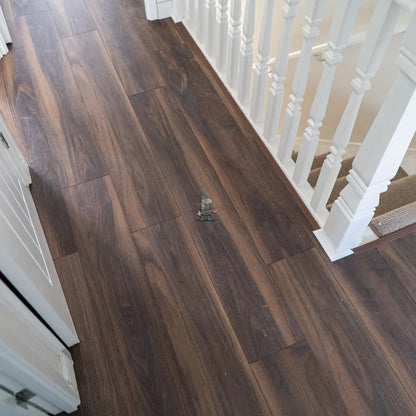 Dark American Walnut 12mm Laminate – laid in a hallway (4)