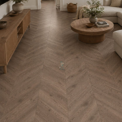 Brown Waxed Haze Oak 90mm Engineered Chevron – image 5