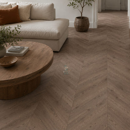 Brown Waxed Haze Oak 90mm Engineered Chevron – image 3