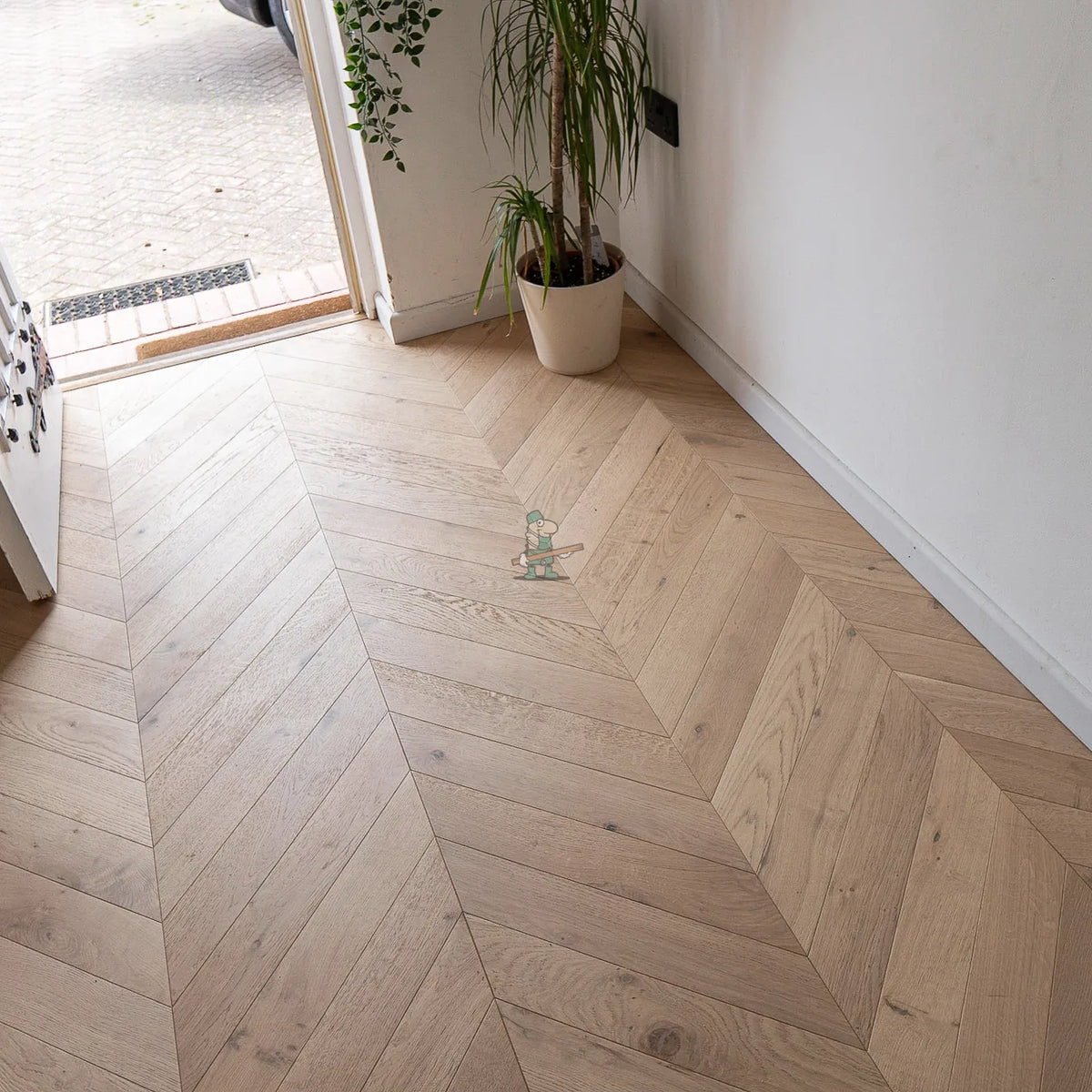 Cotton Invisible Oak 90mm Engineered Chevron – image 7