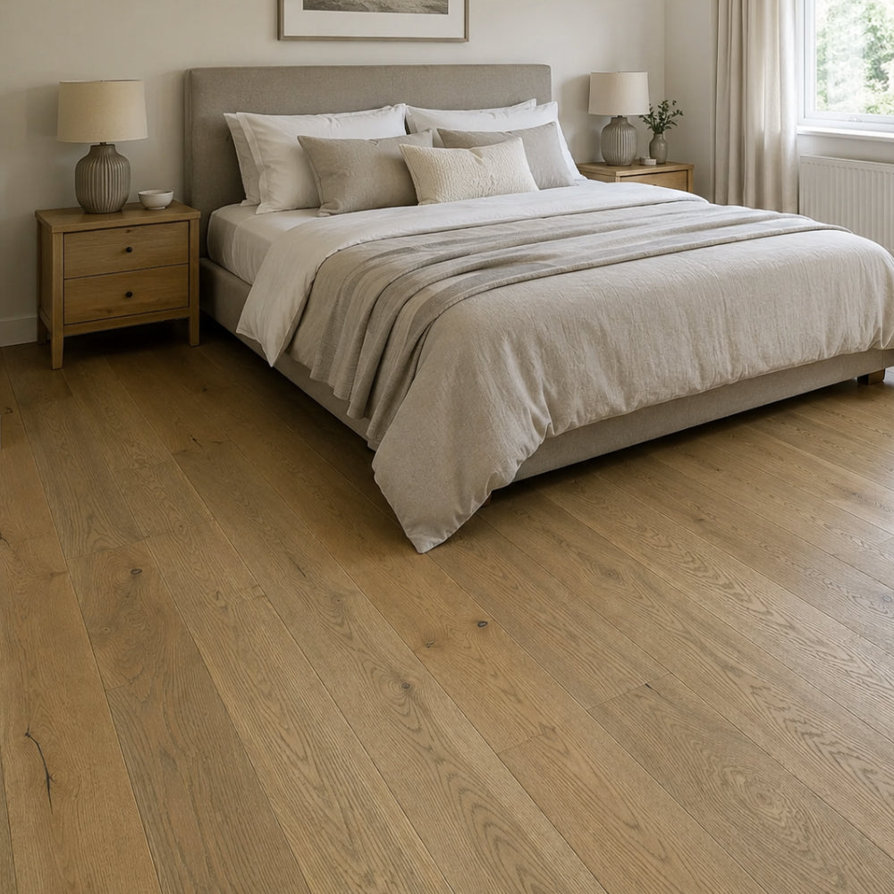 Ranch Distressed Oak 220mm Engineered Plank – room setting