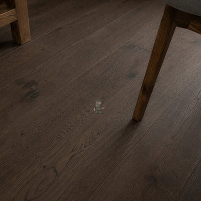 Black Knight Distressed Oak 220mm Engineered Plank – room setting (2)