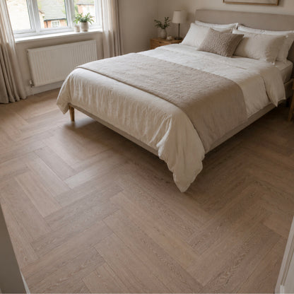 White Washed Oak 150mm Engineered Herringbone – room setting (3)