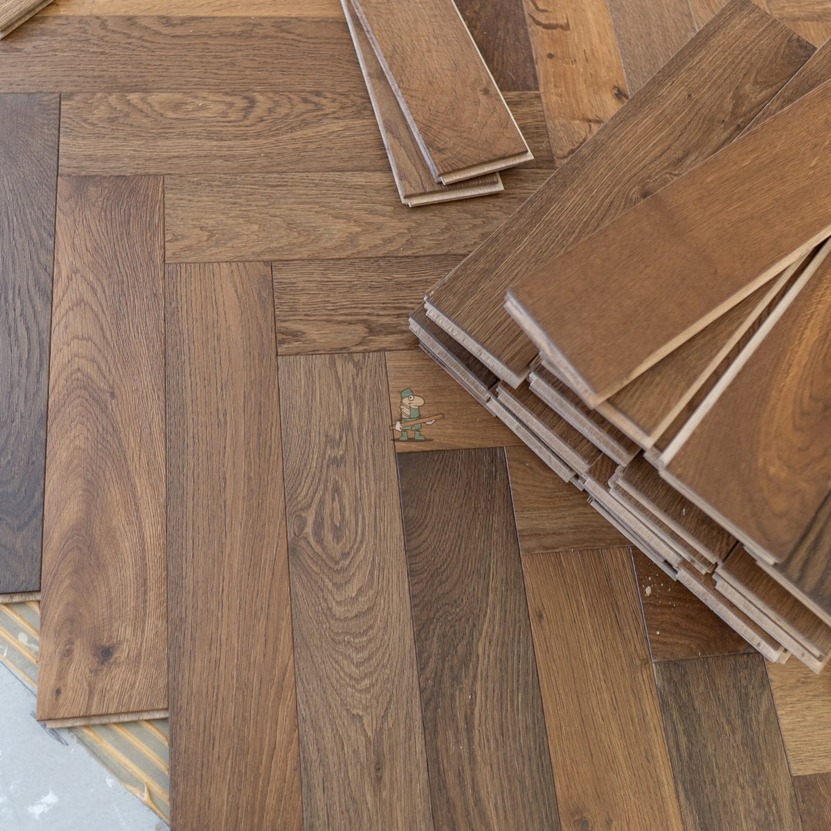 Double Smoked Oak 90mm Engineered Herringbone – image 2