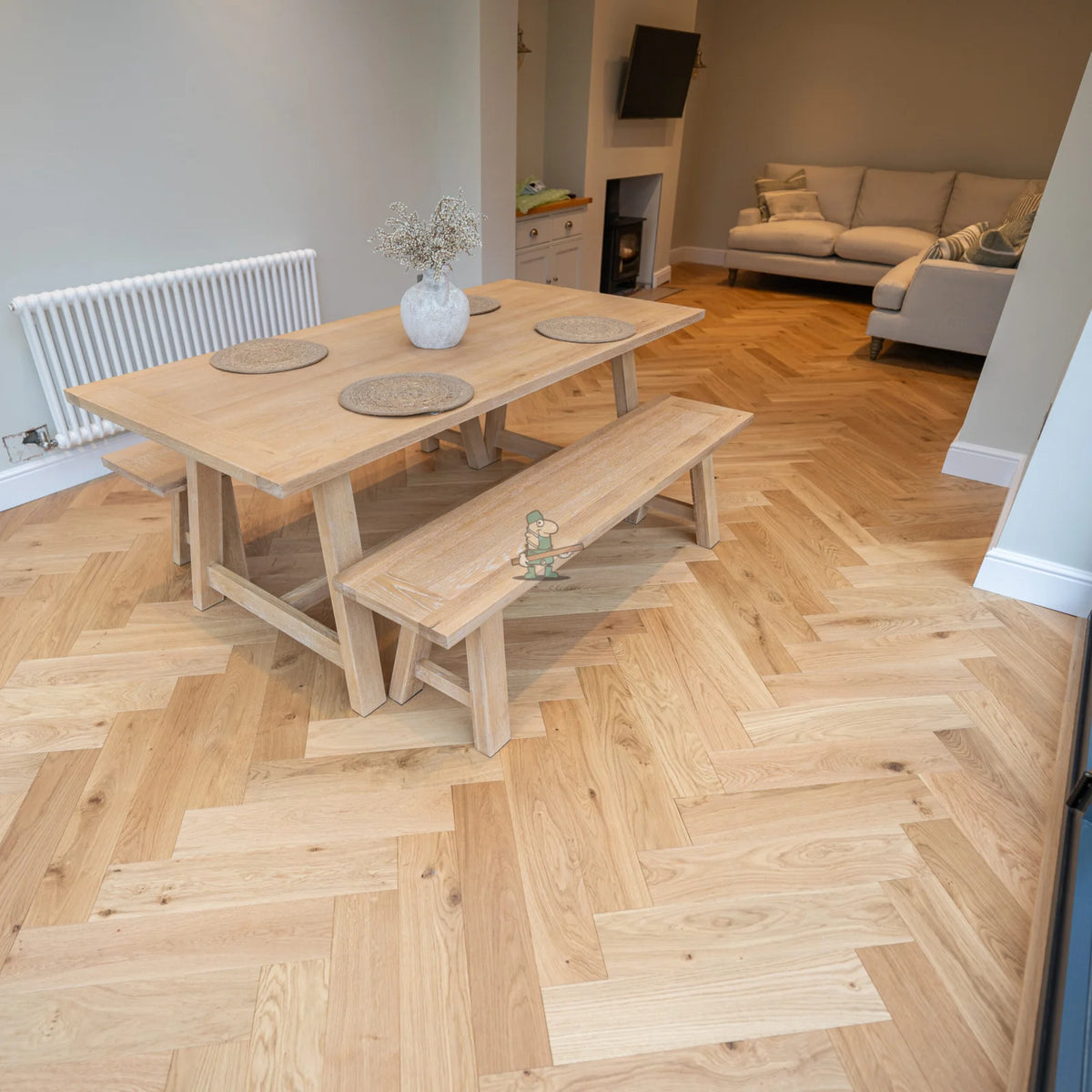 Natural Oak 125mm Engineered Herringbone – image 10