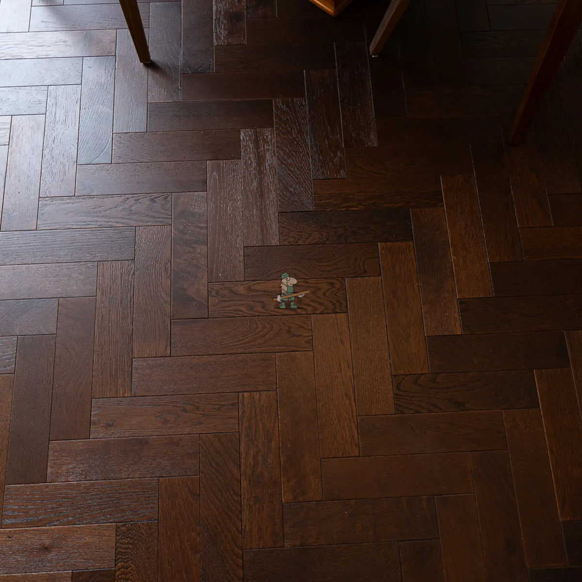 Dark Chocolate Oak 80mm Engineered Herringbone – close-up of the surface