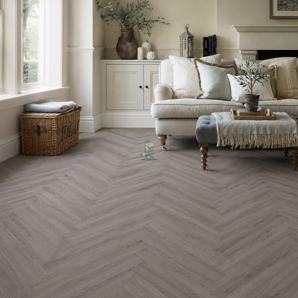 Dark Earl Grey Oak Herringbone 12mm Laminate – image 3