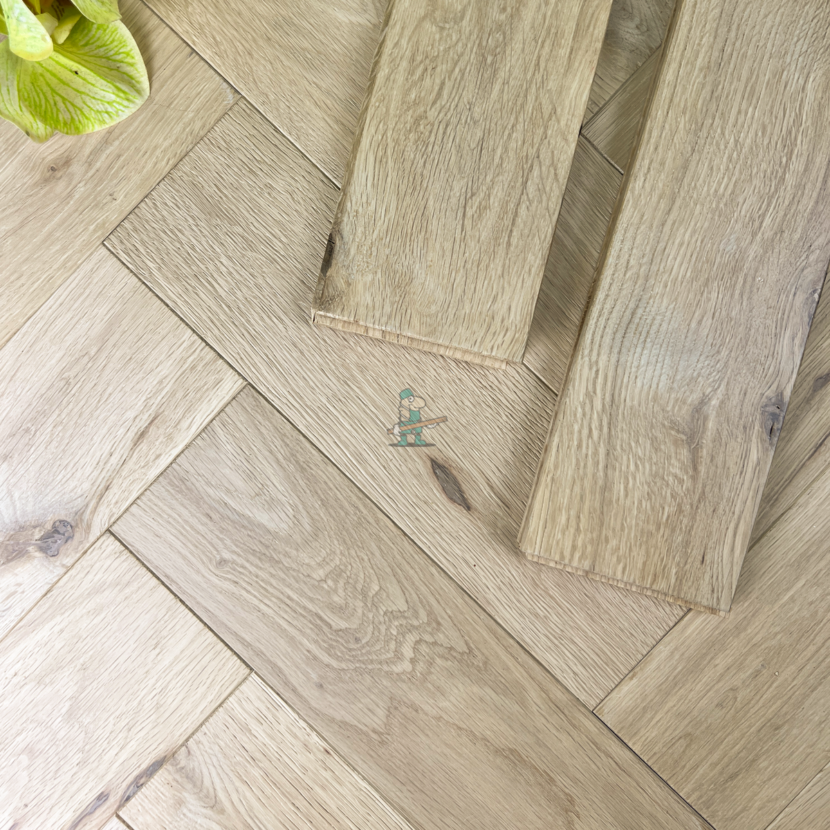 Seashell Light Oak 90mm Solid Herringbone – image 3