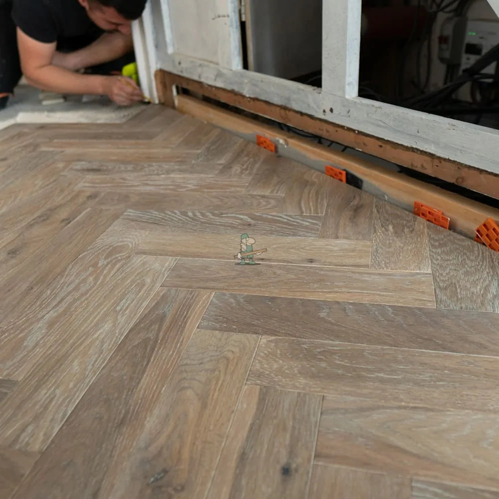 Smoked Washed Grey Oak 90mm Engineered Herringbone – image 9