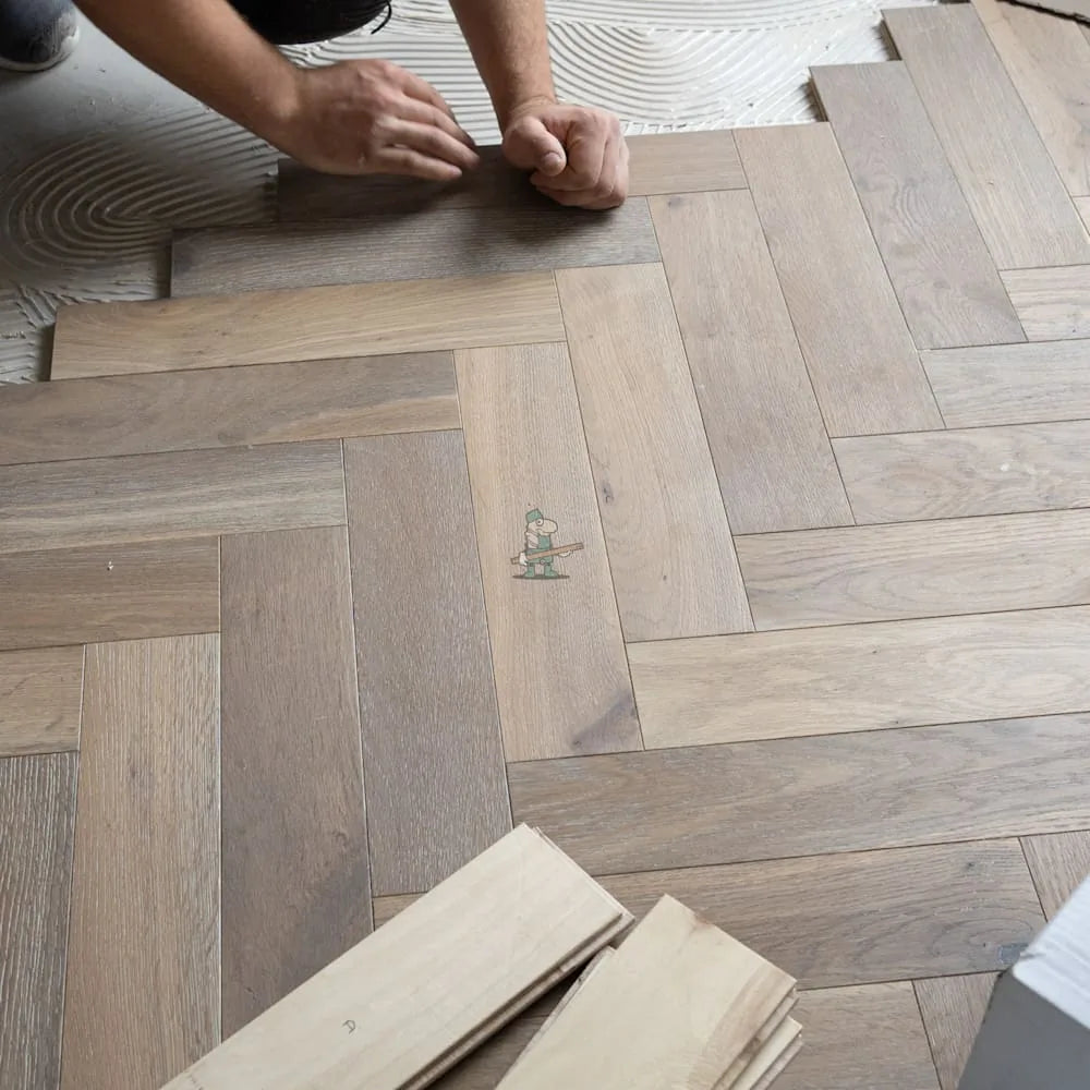 Smoked Washed Grey Oak 90mm Engineered Herringbone – image 4